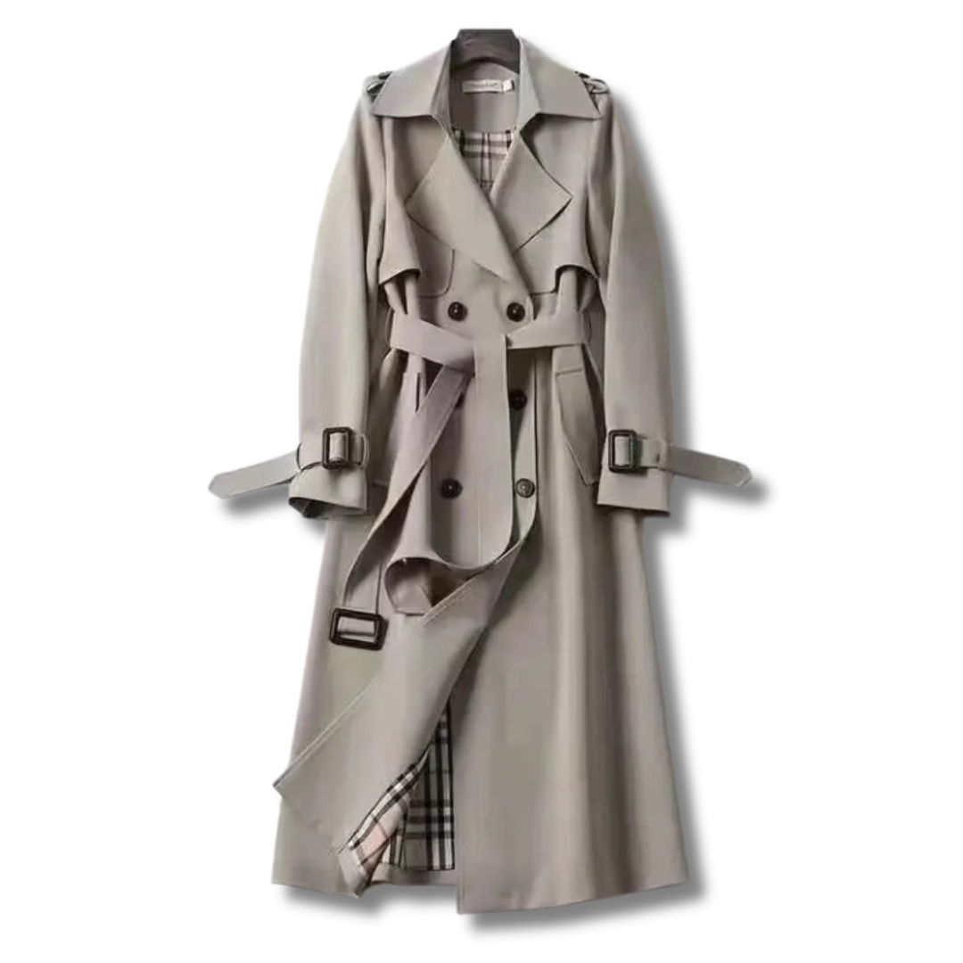 Jualita – Trench de Damă Clasic Elegant cu Curea în Talie