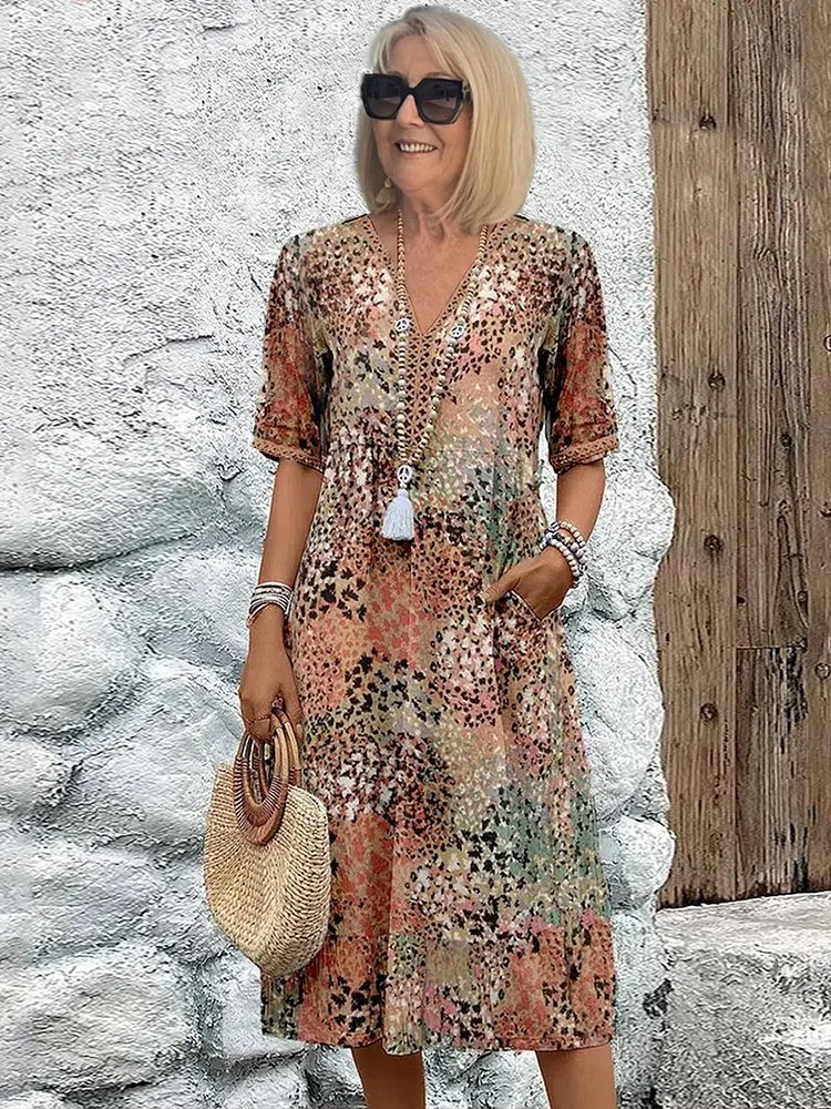 Nina – Rochie Midi de Damă Elegantă Vie