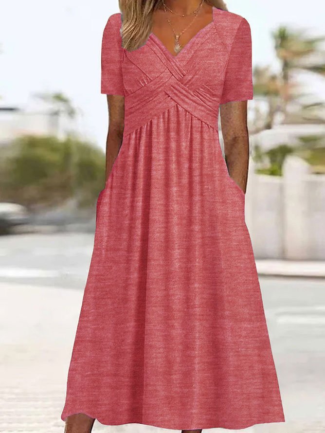 Delilah – Rochie Midi de Damă cu Talie și Buzunare