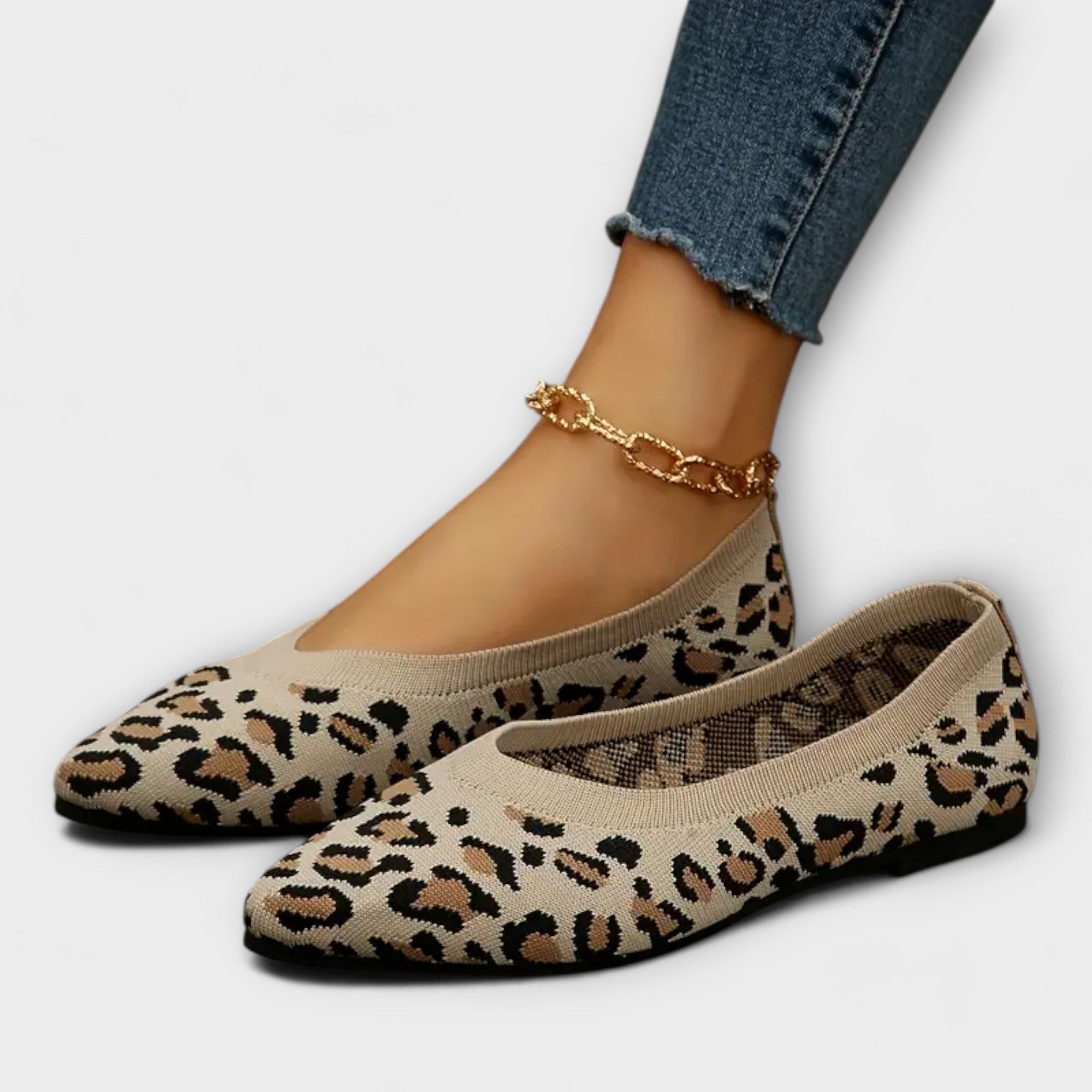Ana – Balerini de Damă cu Vârf Ascuțit și Model Leopard