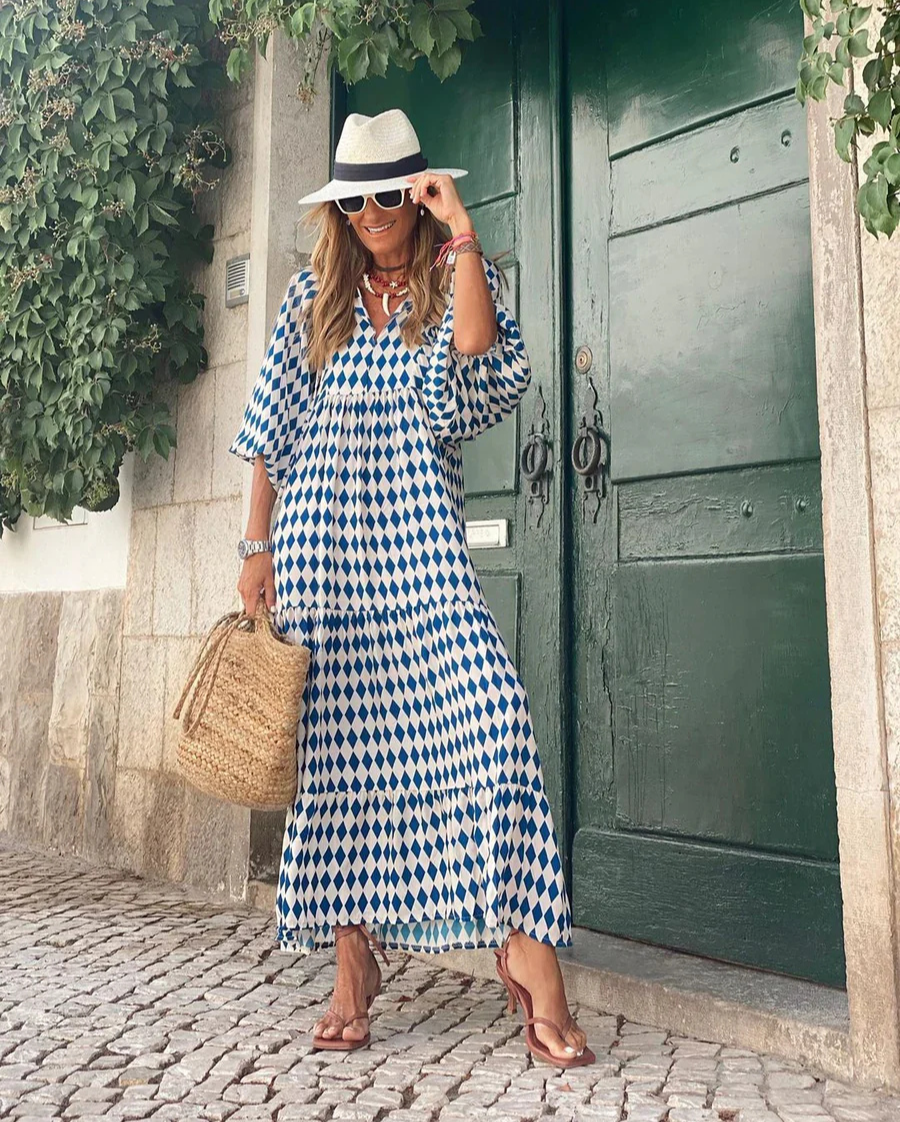Elin – Rochie de Damă Maxi Boho din Bumbac Elegantă