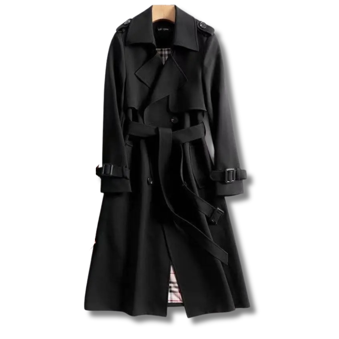 Jualita – Trench de Damă Clasic Elegant cu Curea în Talie