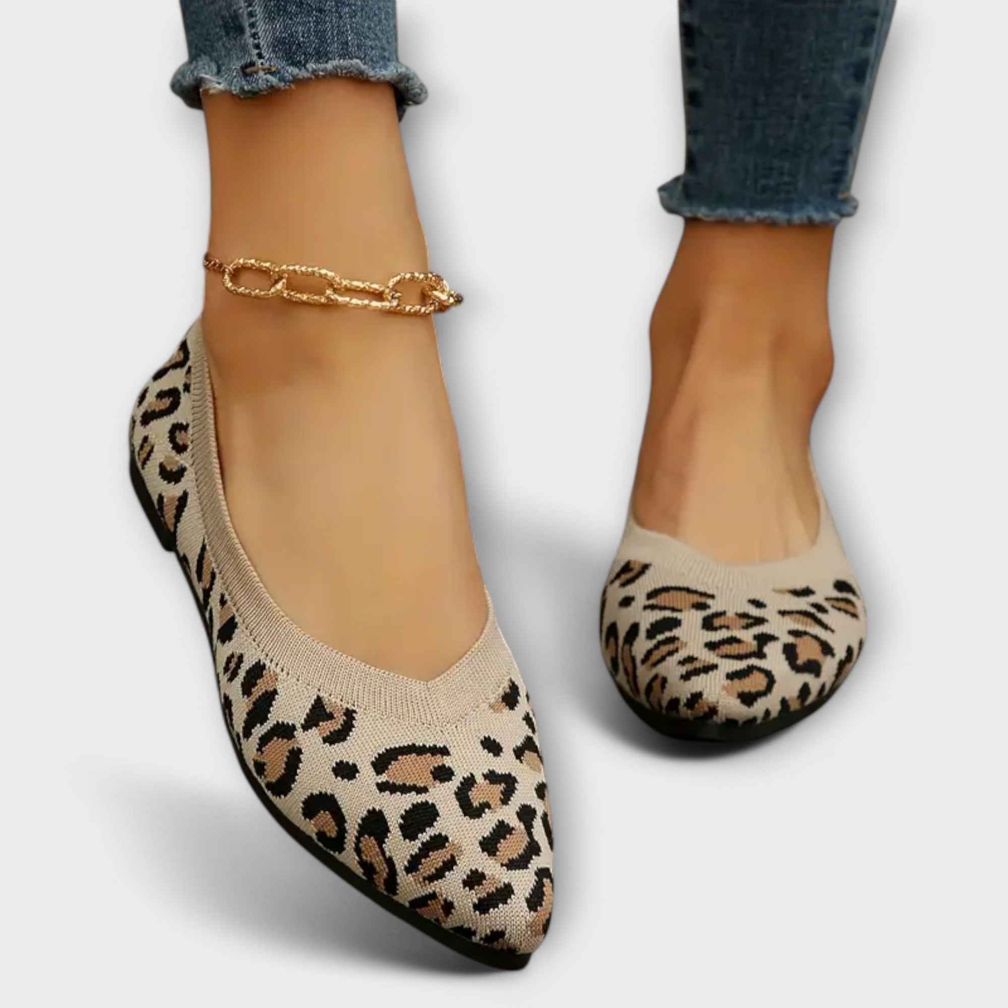 Ana – Balerini de Damă cu Vârf Ascuțit și Model Leopard
