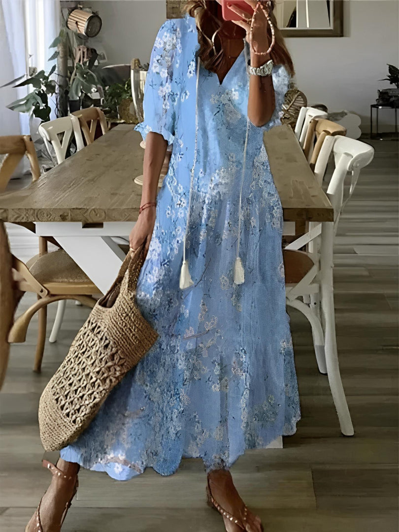 Sophia - Rochie de Vară Boho Vintage cu Decolteu în V
