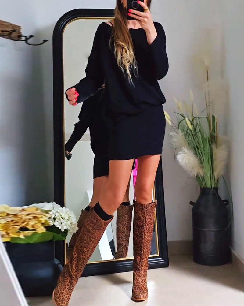 Annabelle | Rochie neagră cu mânecă lungă