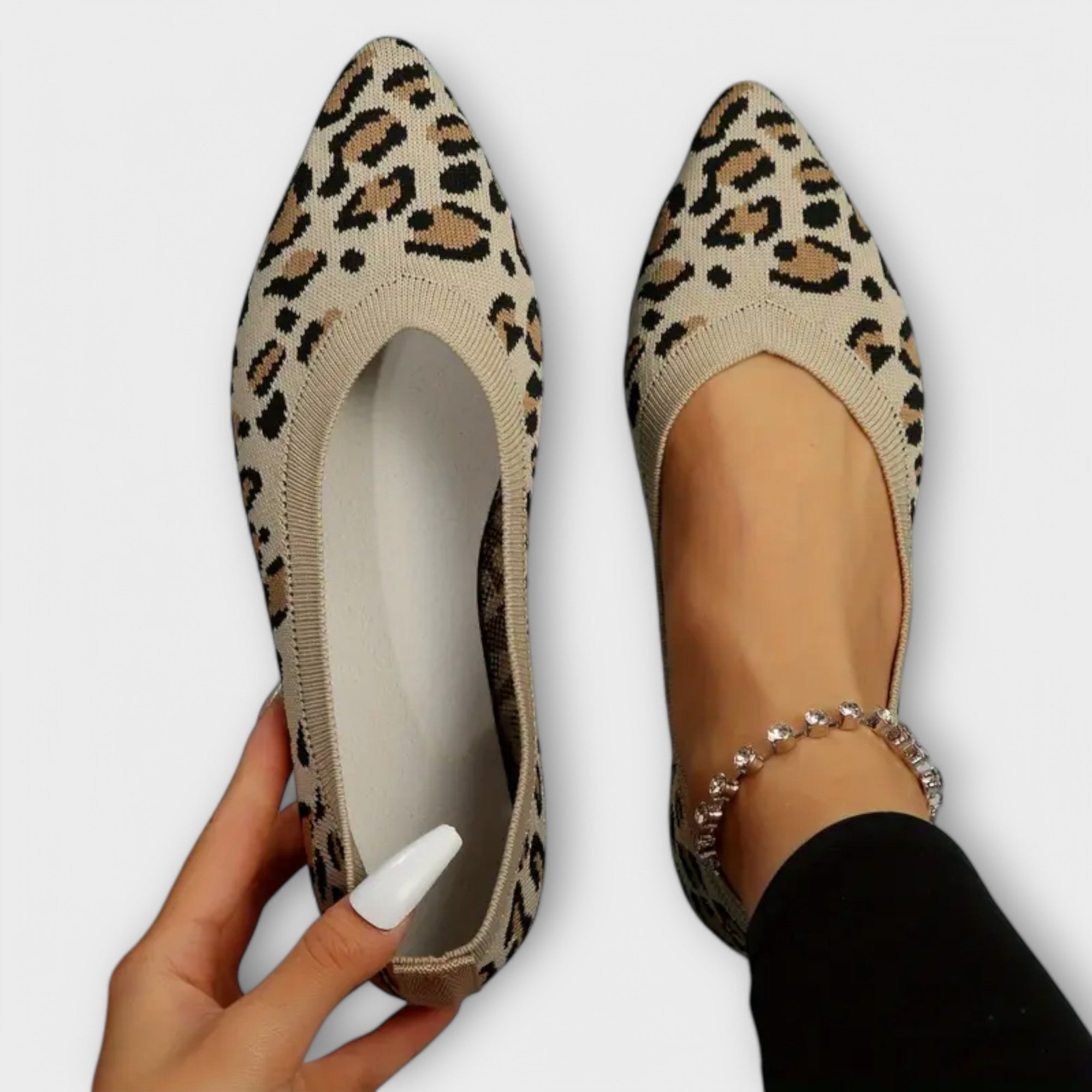 Ana – Balerini de Damă cu Vârf Ascuțit și Model Leopard