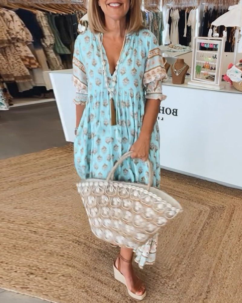Hilga™ | Tunică Boho cu Franjuri