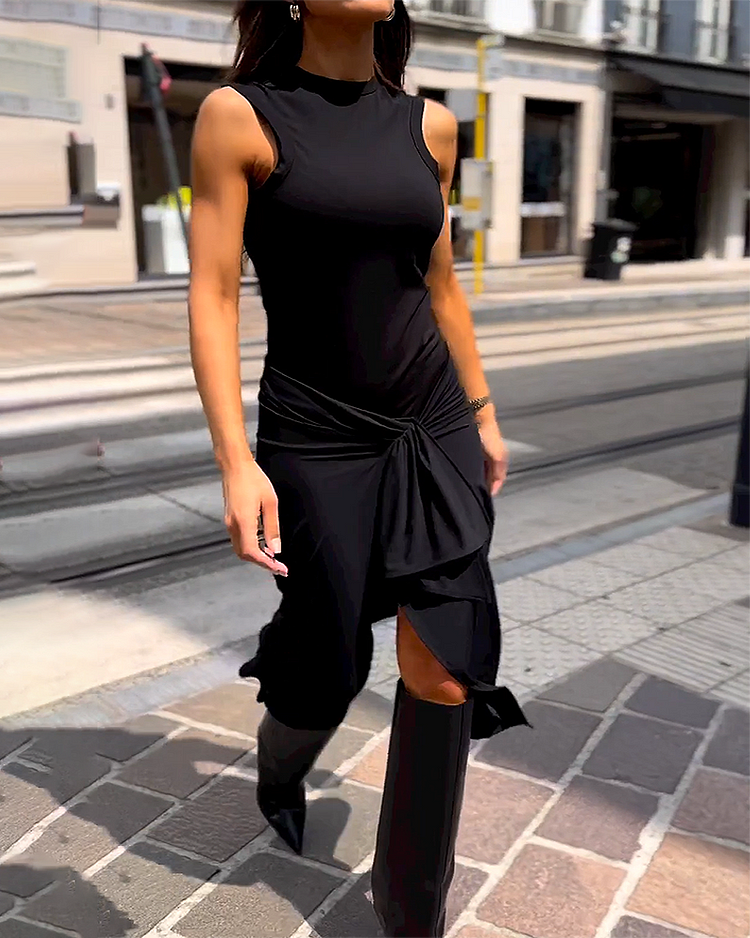 Ana – Rochie de Damă Lungă Fără Mâneci Elegantă