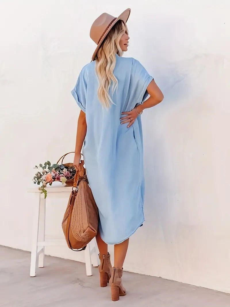 Béatrice - Rochie Camasa cu Buzunare