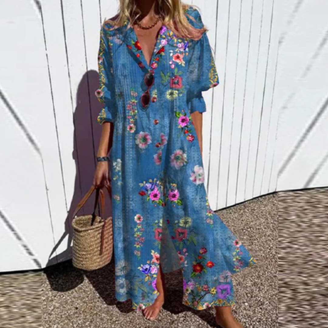 Verone – Rochie de Damă Maxi Florală Îndrăzneață