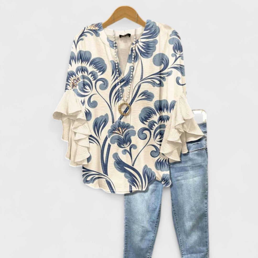 Rachida – Bluză de Damă Elegantă cu Imprimeu Floral