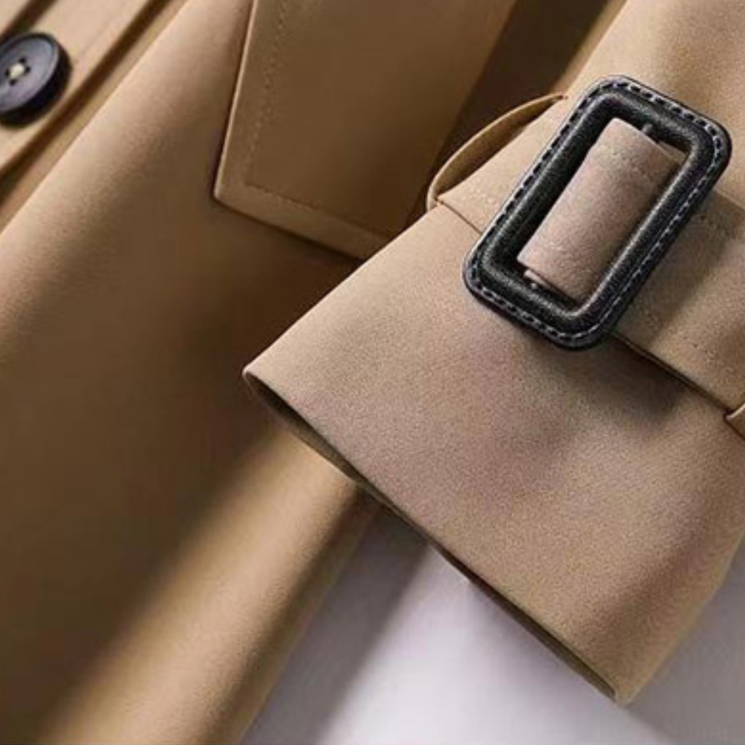 Jualita – Trench de Damă Clasic Elegant cu Curea în Talie