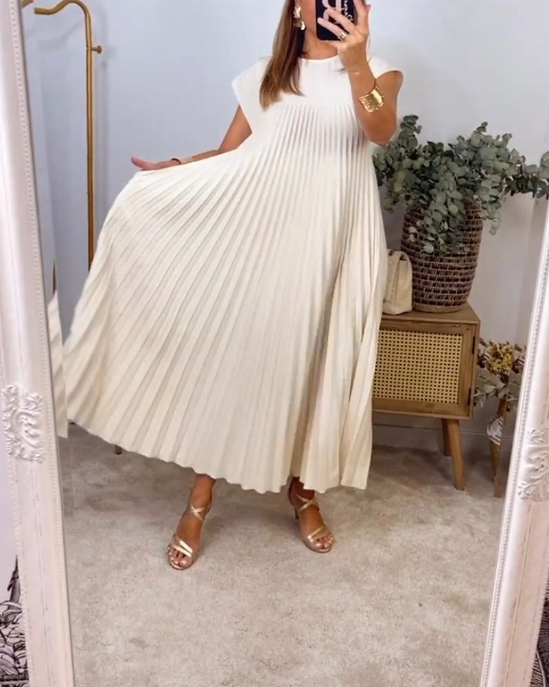 Amada – Rochie de Damă Elegantă Fără Mâneci cu Plisaje