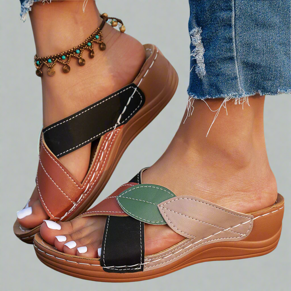 Nina | Sandale handmade cu toc din materiale premium