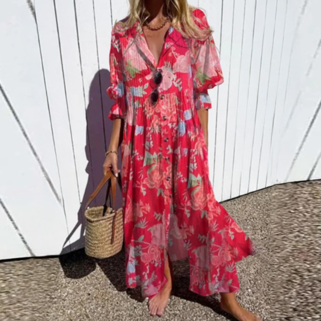 Verone – Rochie de Damă Maxi Florală Îndrăzneață
