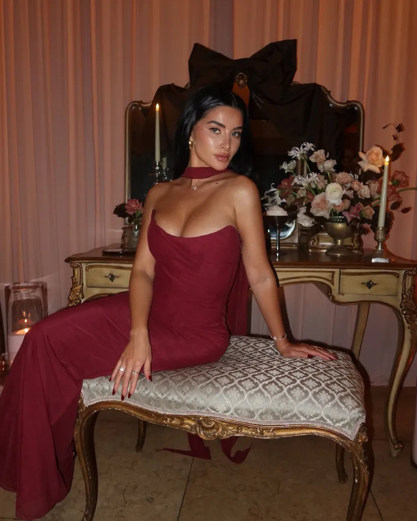 Aniyah | Rochie Maxi Bodycon Fără Bretele