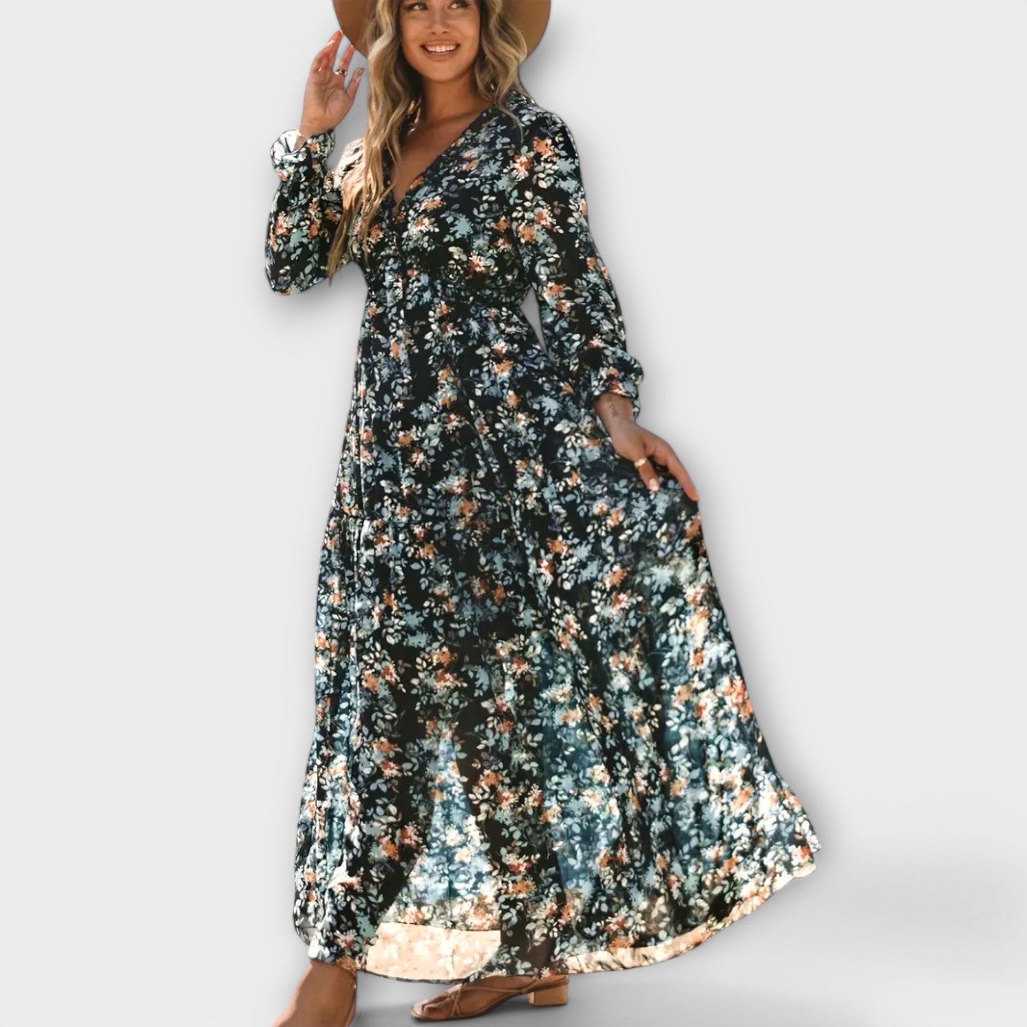 Helena – Rochie de Damă Lungă Elegantă din Material Ușor