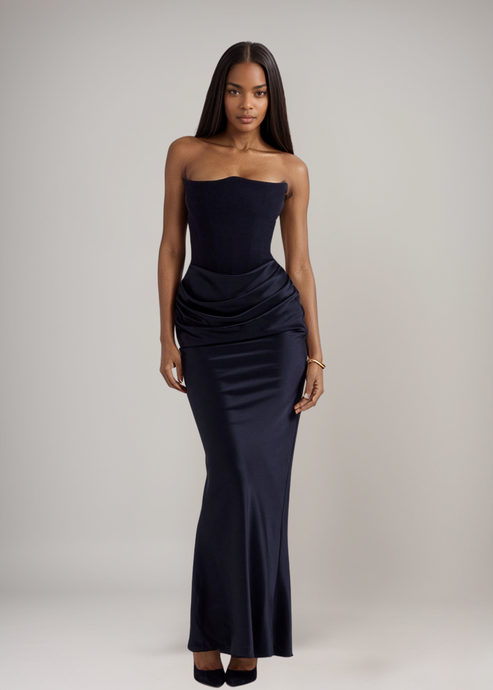 Madison – Rochie Satinată de Damă cu Siluetă Clepsidră Elegantă