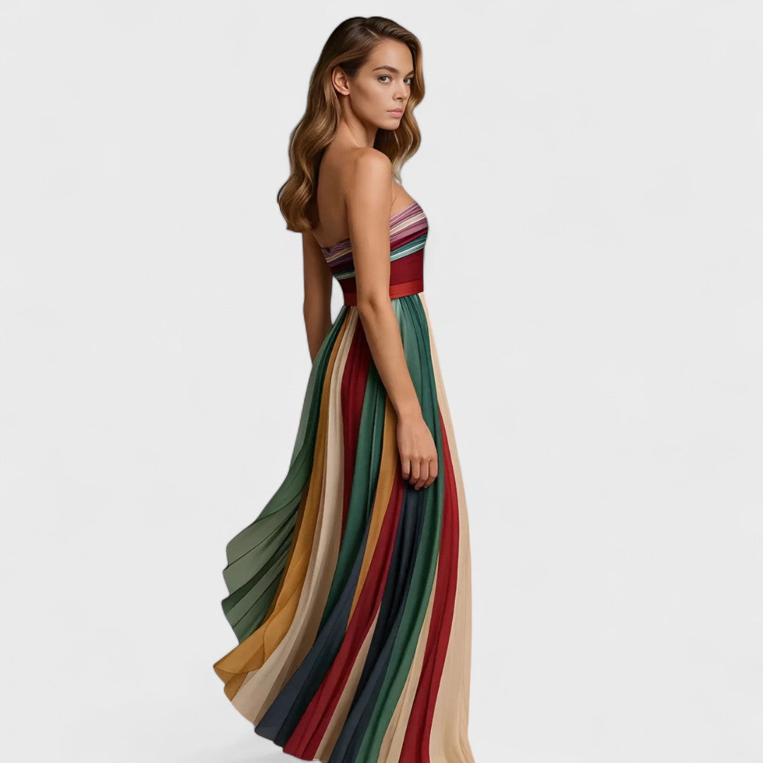 Renata | Rochie Maxi Colorată Fără Mâneci