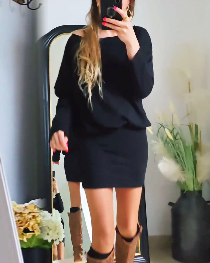 Annabelle | Rochie neagră cu mânecă lungă
