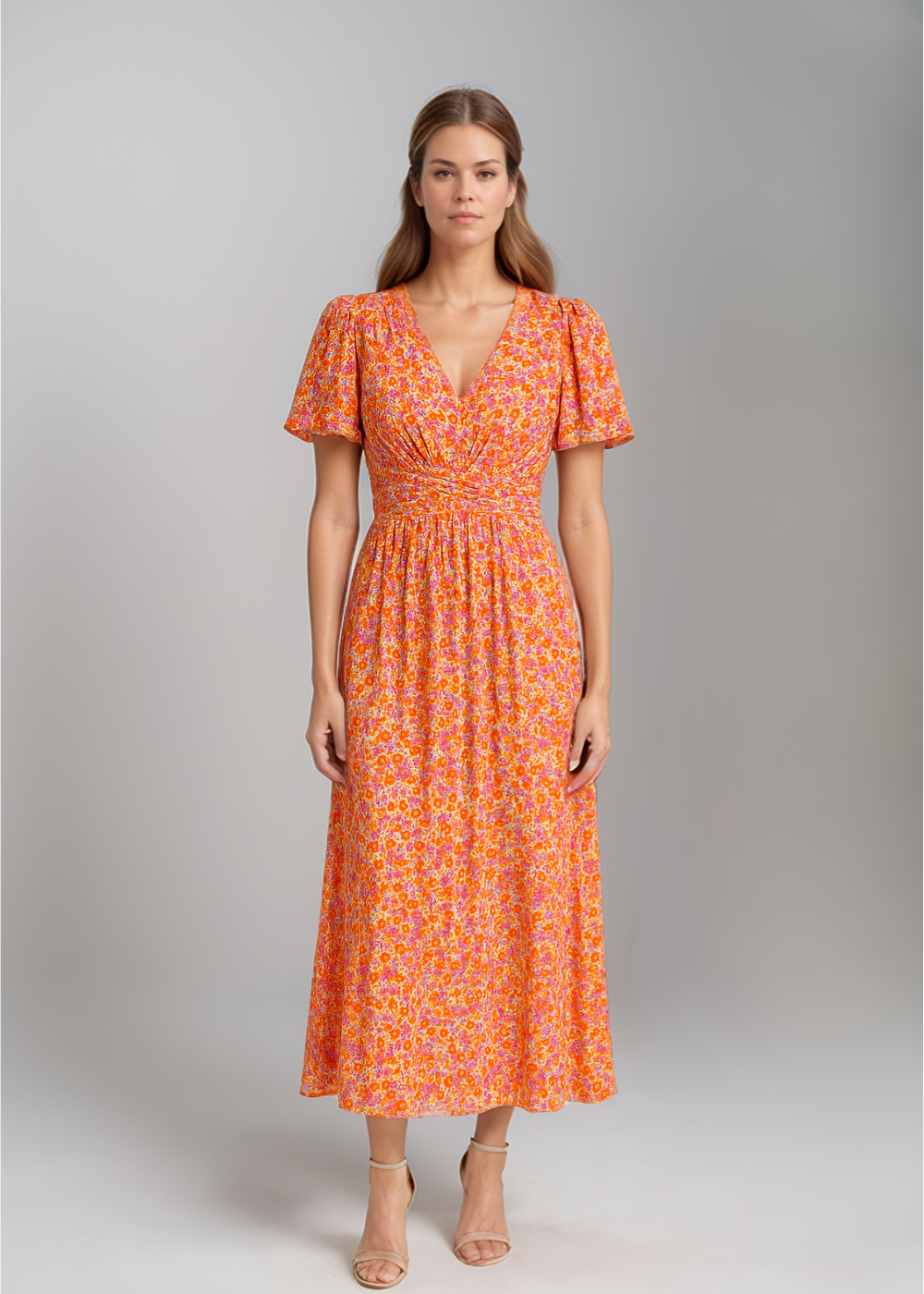 Seraphina™ | Rochie maxi cu flori și volane
