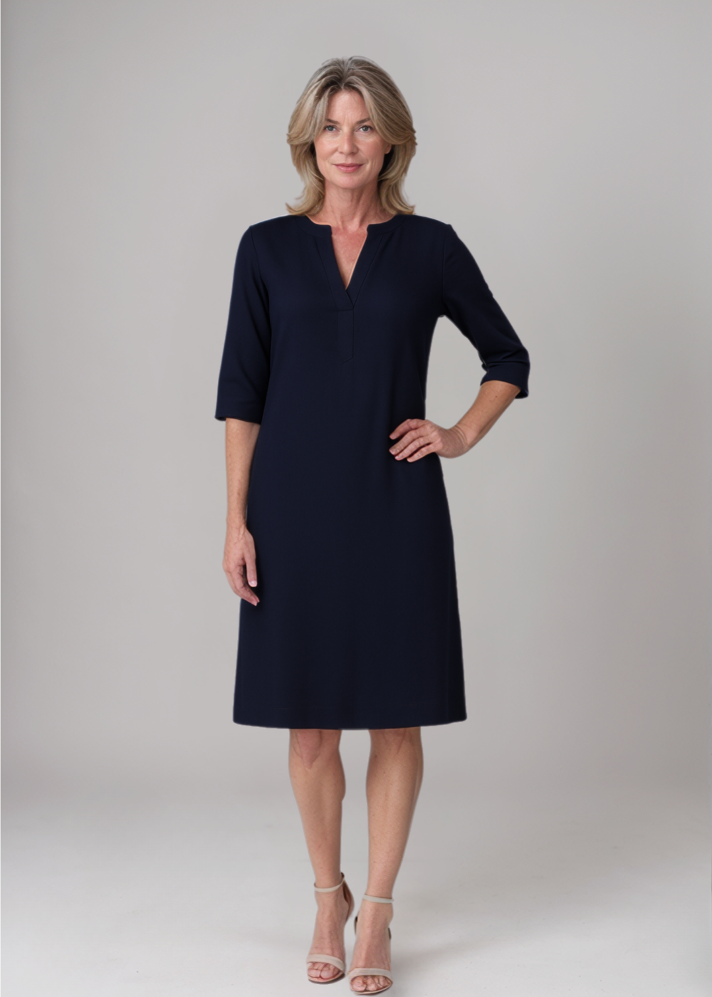 Lina – Rochie Polo Damă Confortabilă cu Mâneci 3/4