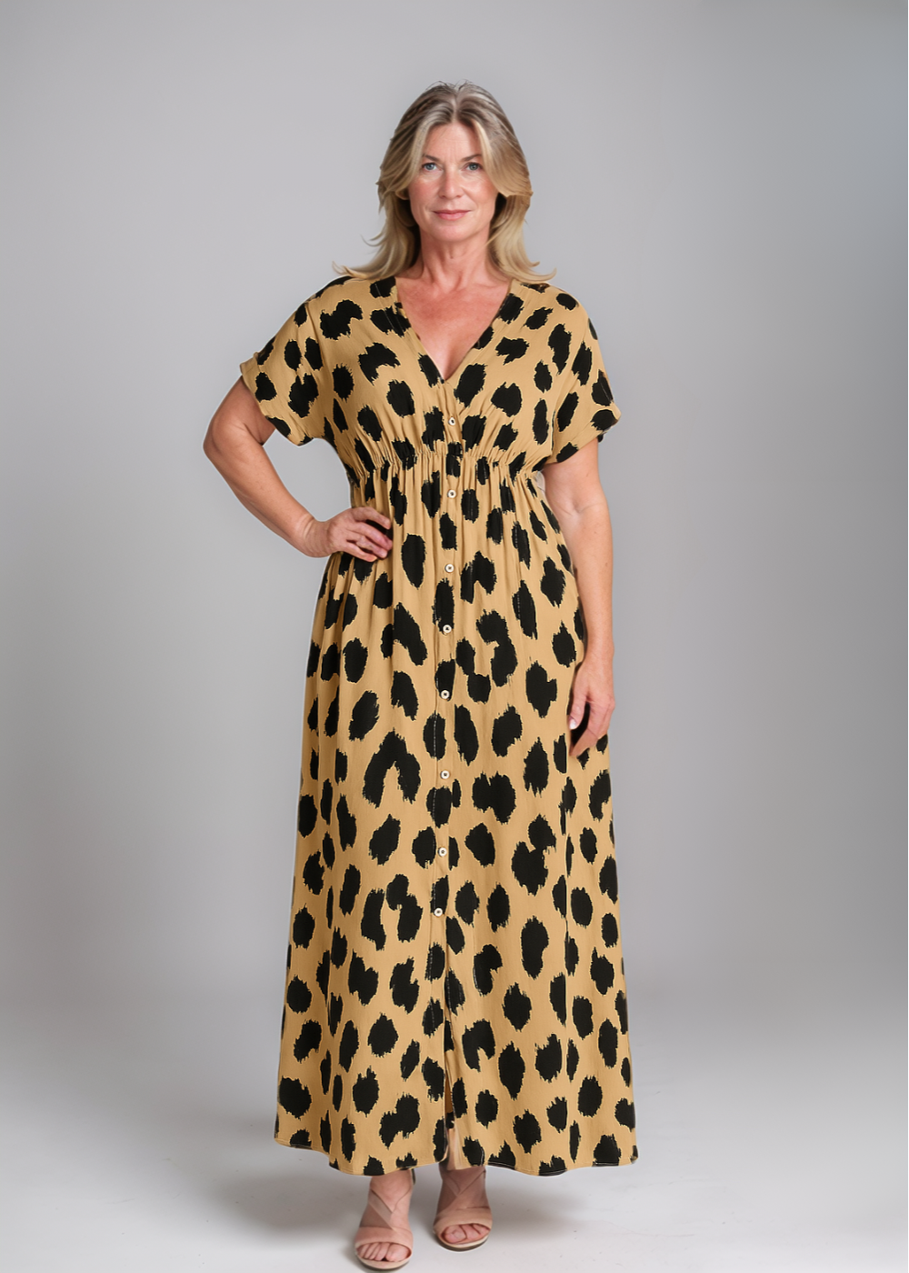 Fenja™ | Rochie maxi cu model de leopard