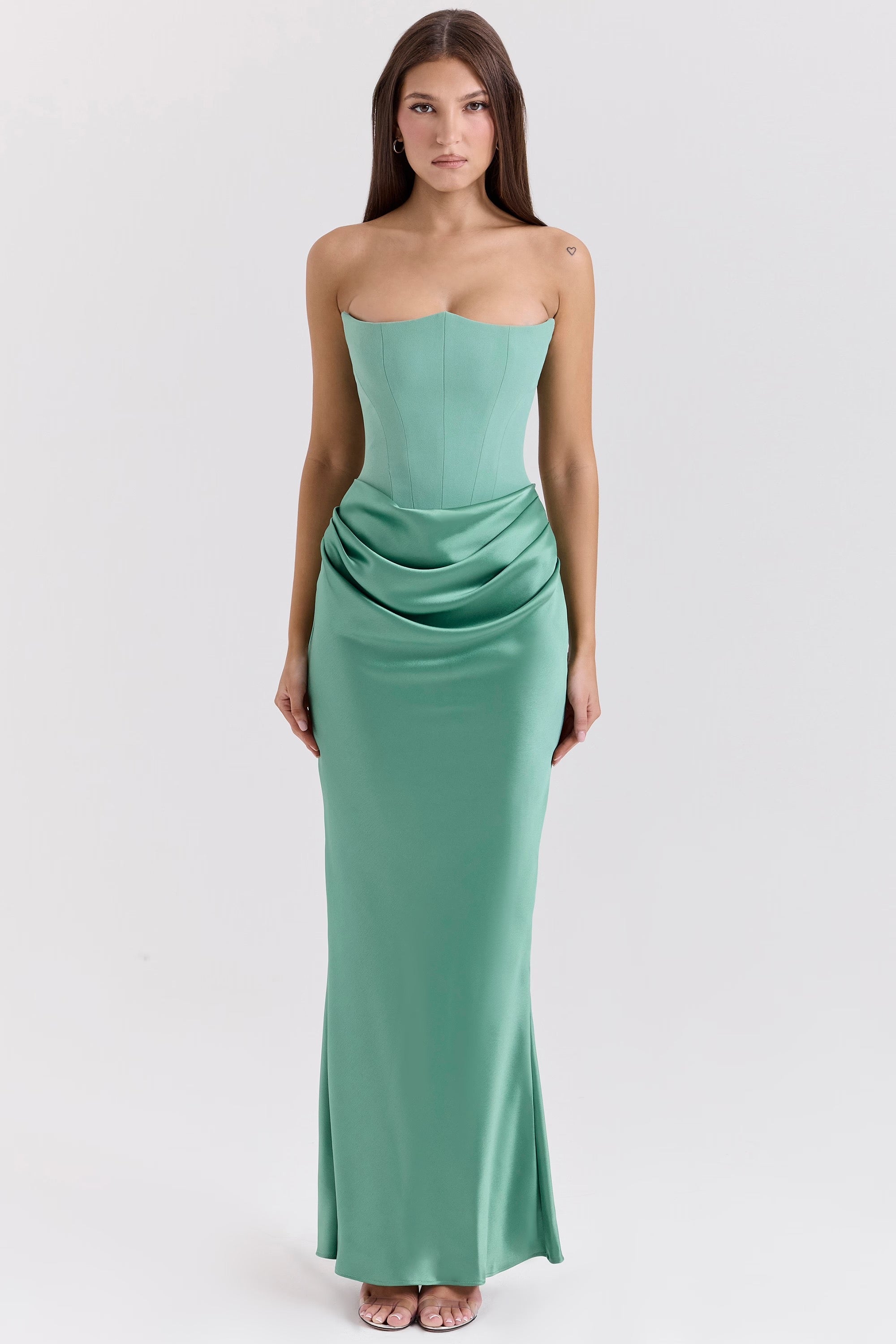 Madison – Rochie Satinată de Damă cu Siluetă Clepsidră Elegantă