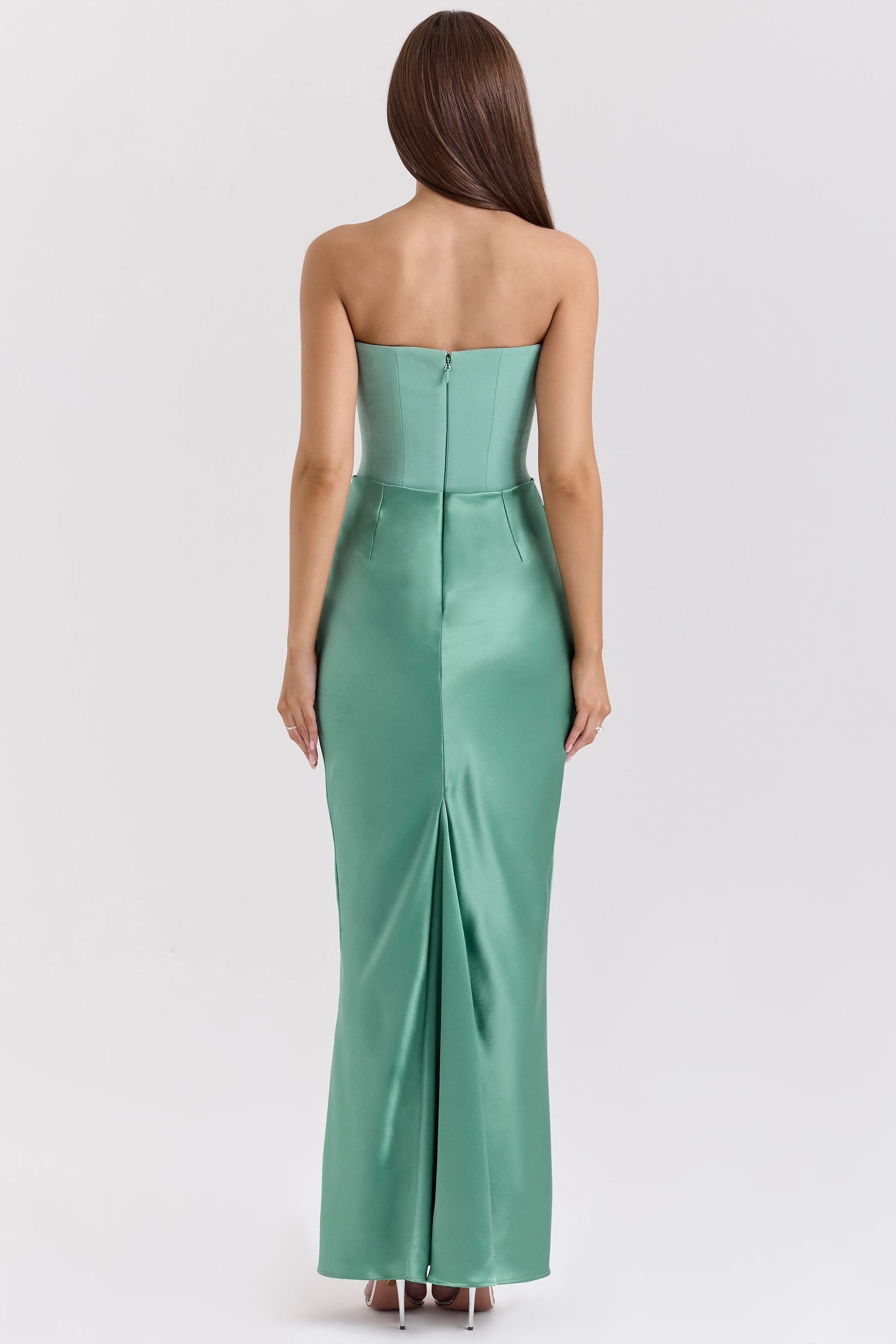 Madison – Rochie Satinată de Damă cu Siluetă Clepsidră Elegantă