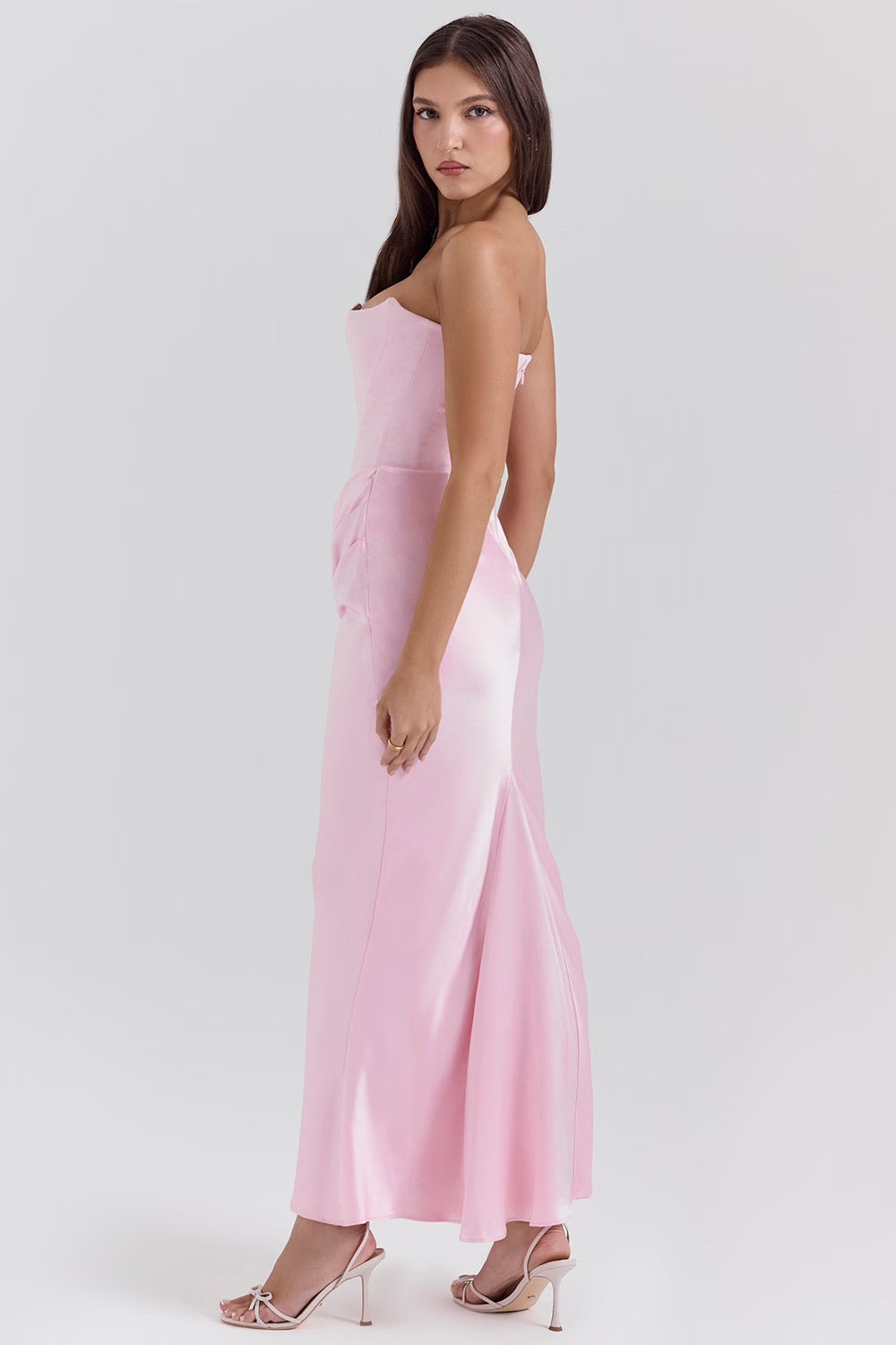 Madison – Rochie Satinată de Damă cu Siluetă Clepsidră Elegantă