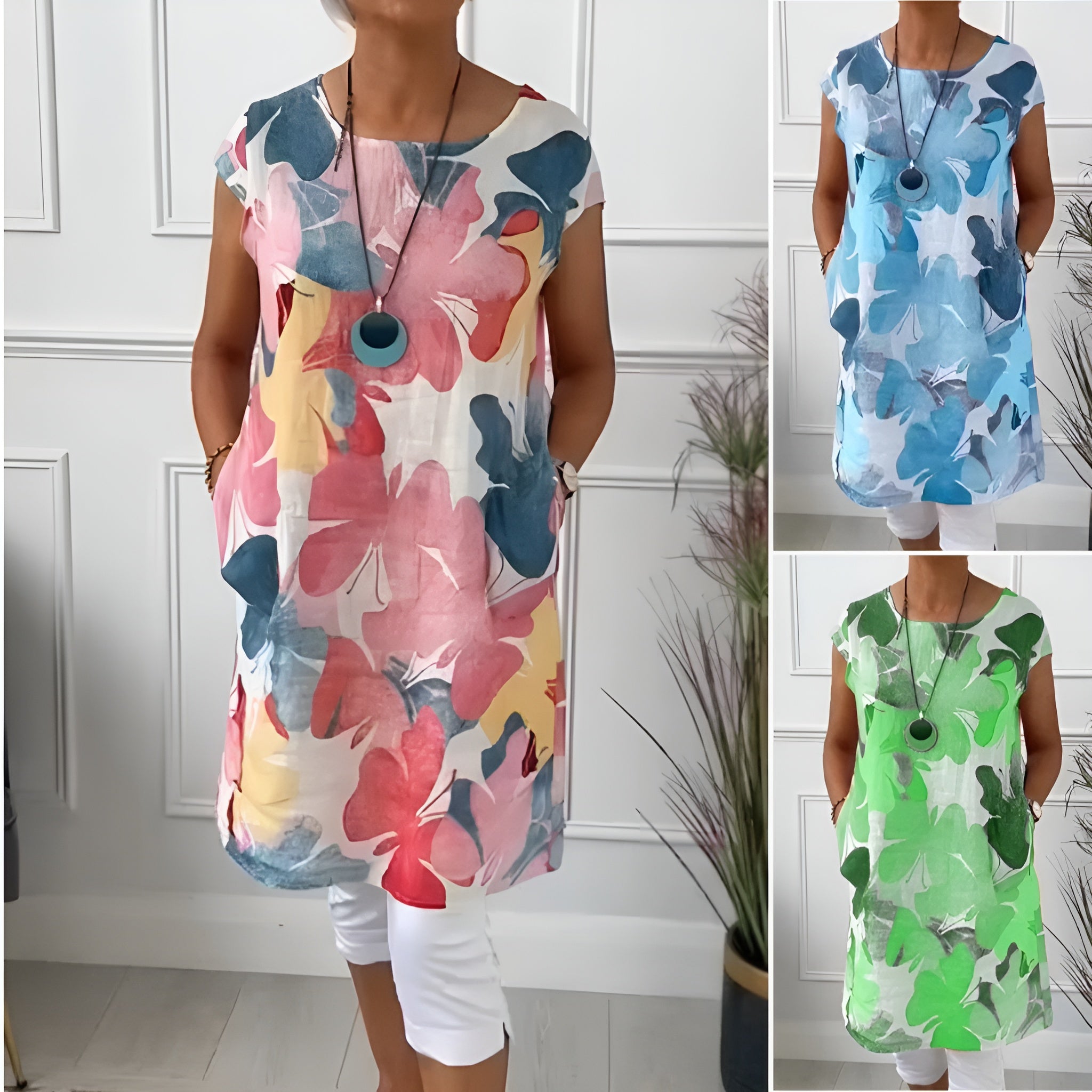 Mailin – Tunică-Rochie de Damă Lejeră cu Imprimeu Floral