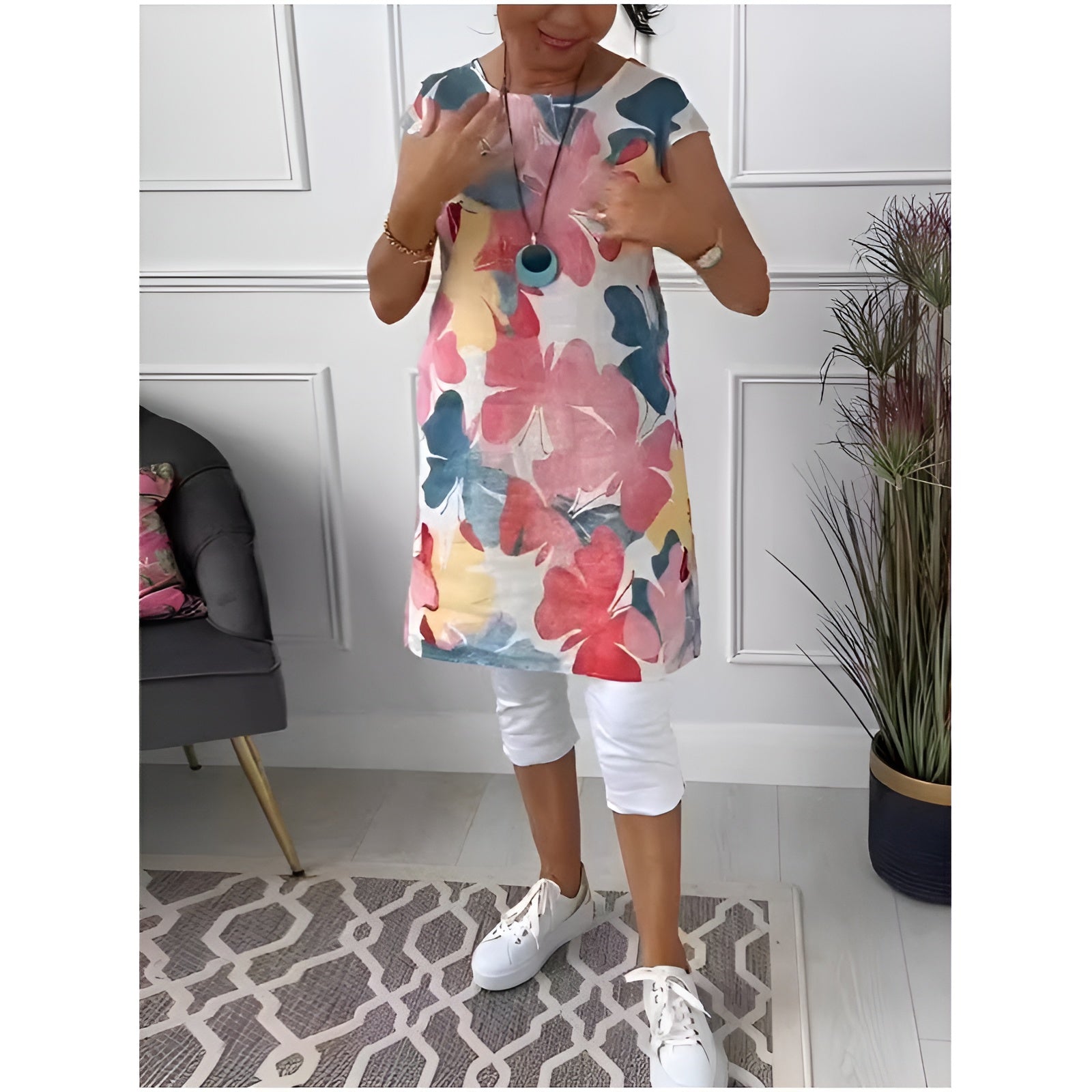 Mailin – Tunică-Rochie de Damă Lejeră cu Imprimeu Floral