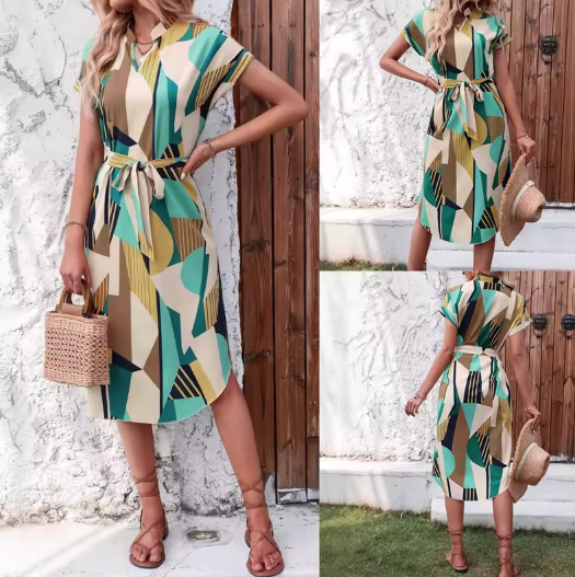 Aria | Rochie vibrantă cu imprimeu modern