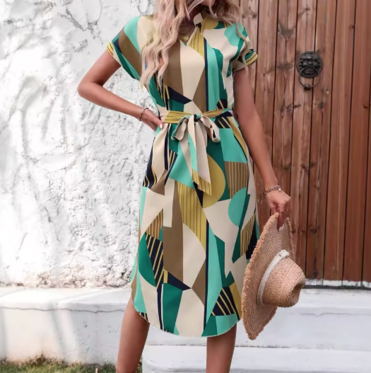 Aria | Rochie vibrantă cu imprimeu modern