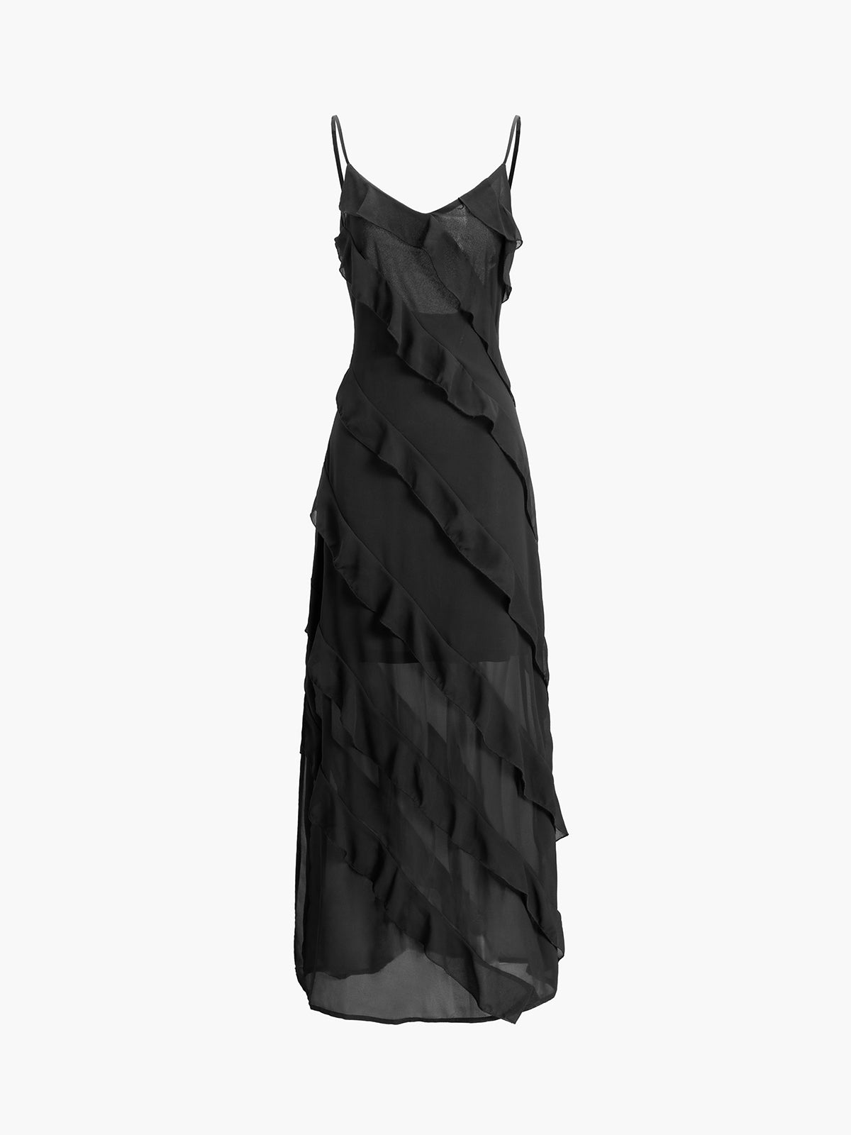 Sira – Rochie Elegantă cu Volane din Chiffon, Feminină, Pentru Ocazii Speciale