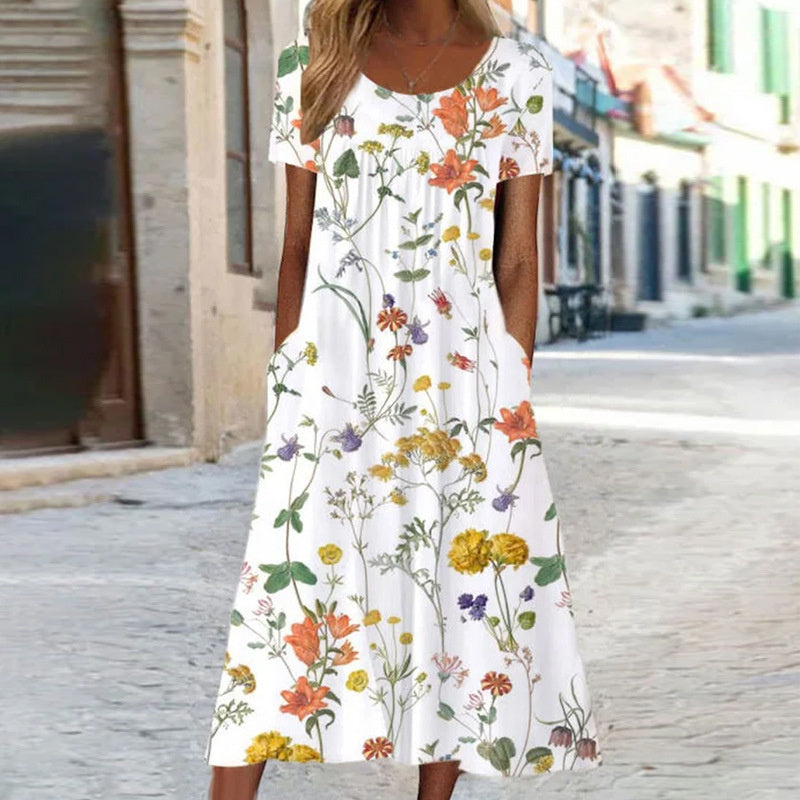 Isaura™ | Rochie Boho cu Flori și Acoperire pentru Burtă