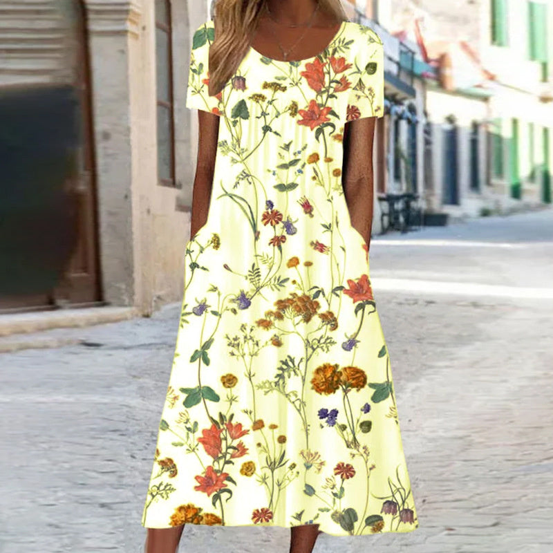 Isaura™ | Rochie Boho cu Flori și Acoperire pentru Burtă
