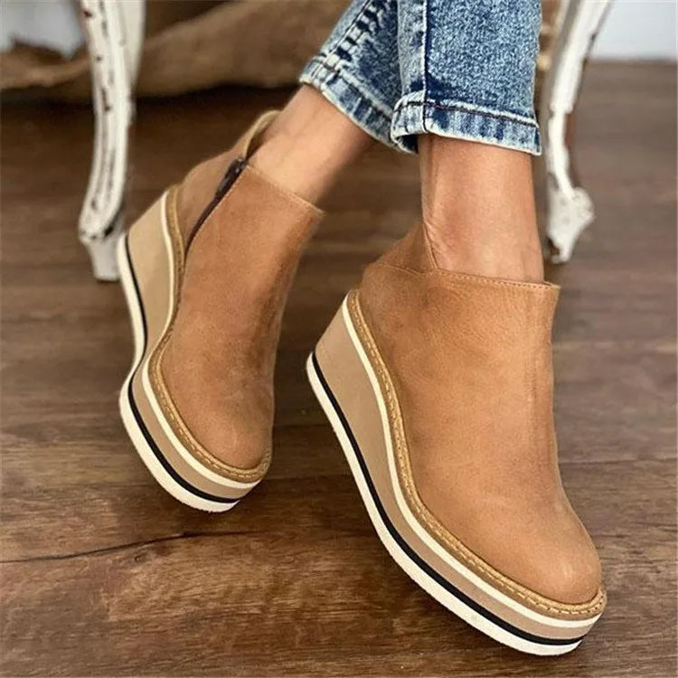 ZOE – Botine Casual de Damă cu Platformă din Piele Vegană
