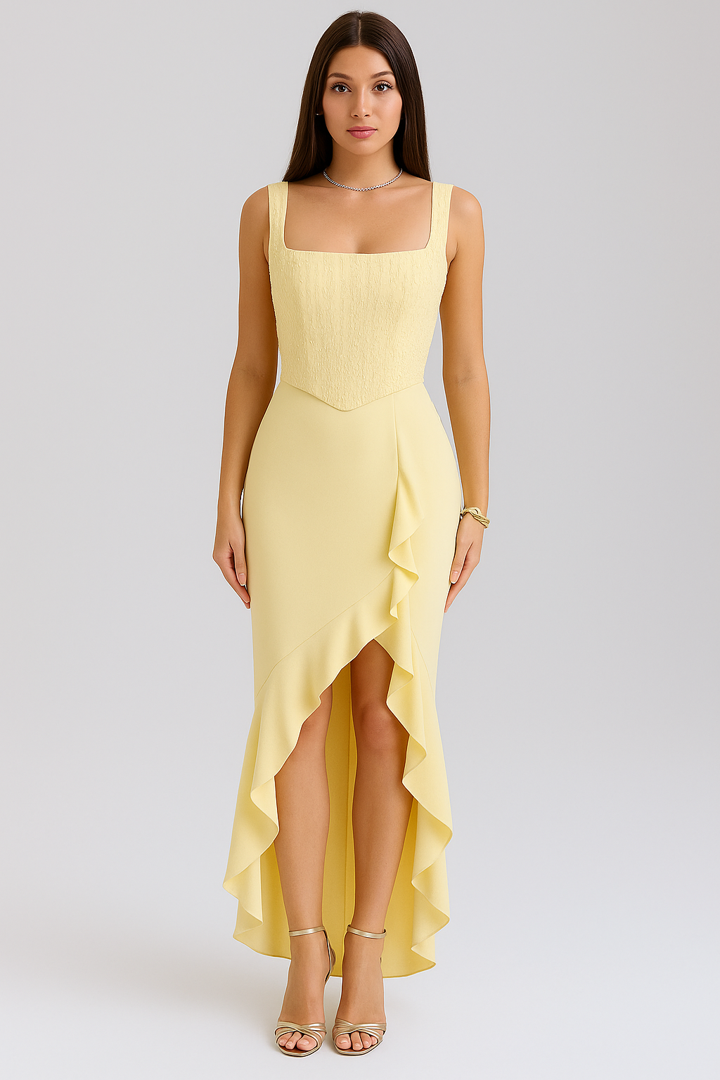 Bella | Rochie Corset din Satin cu Volane