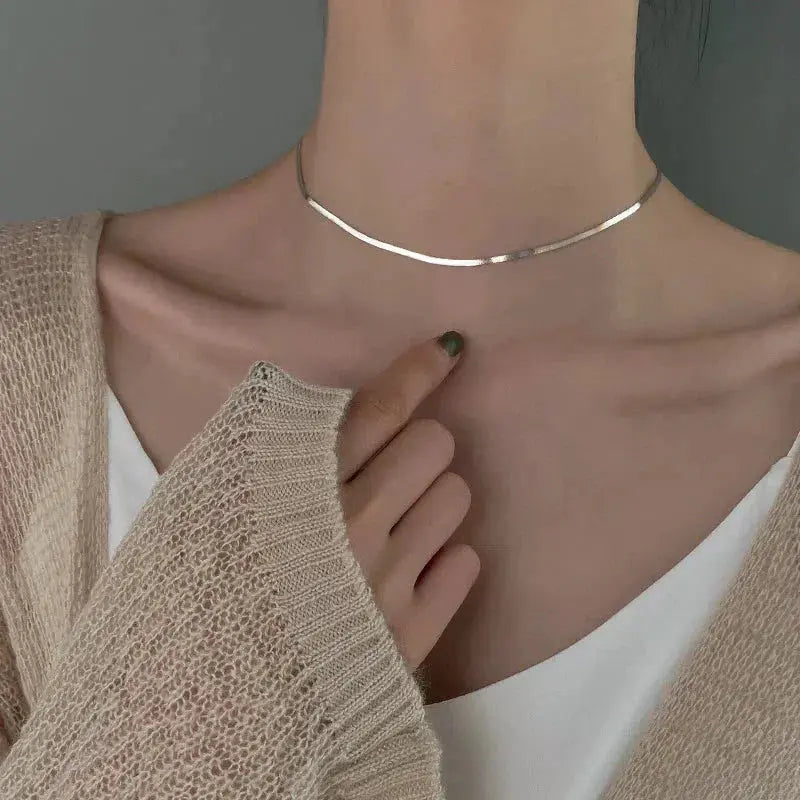 Colier Plat Elegant din Argint