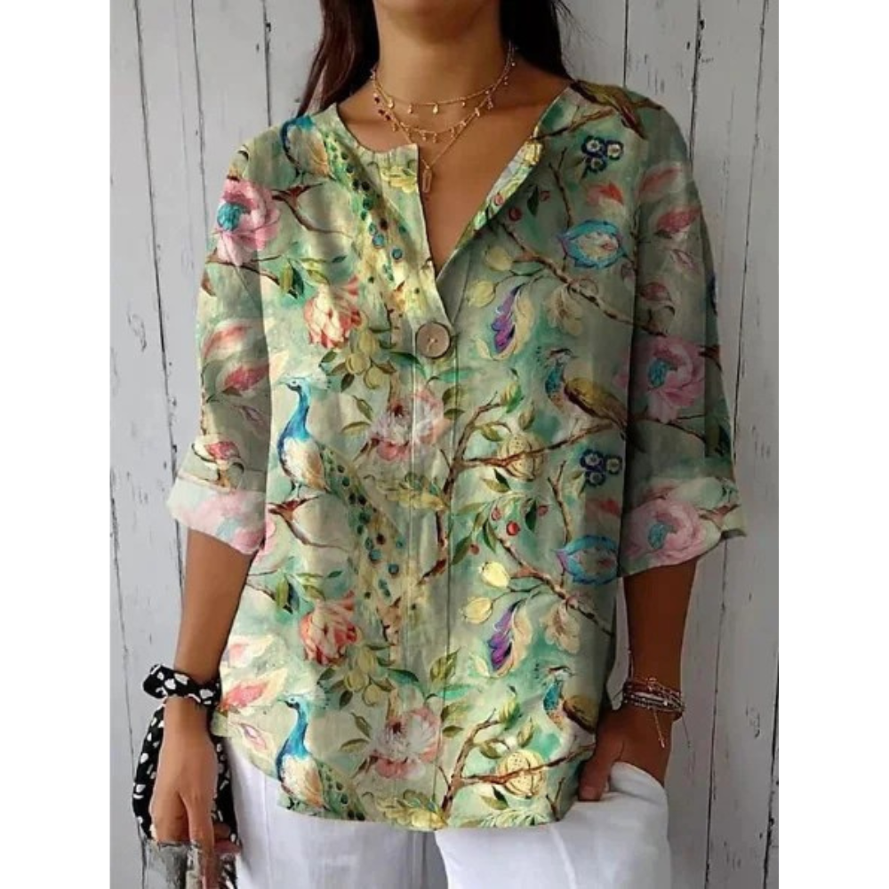 Arlene | Elegant Floral Print Blouse