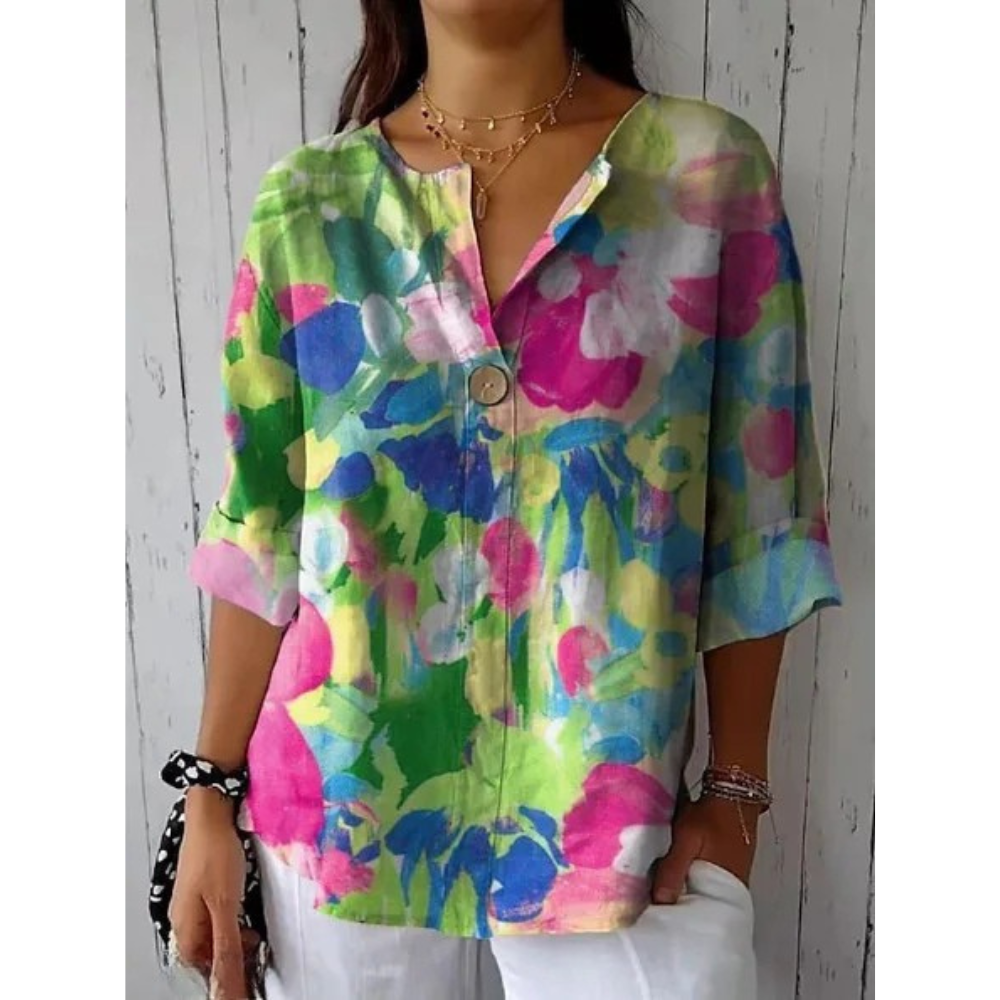 Arlene | Elegant Floral Print Blouse