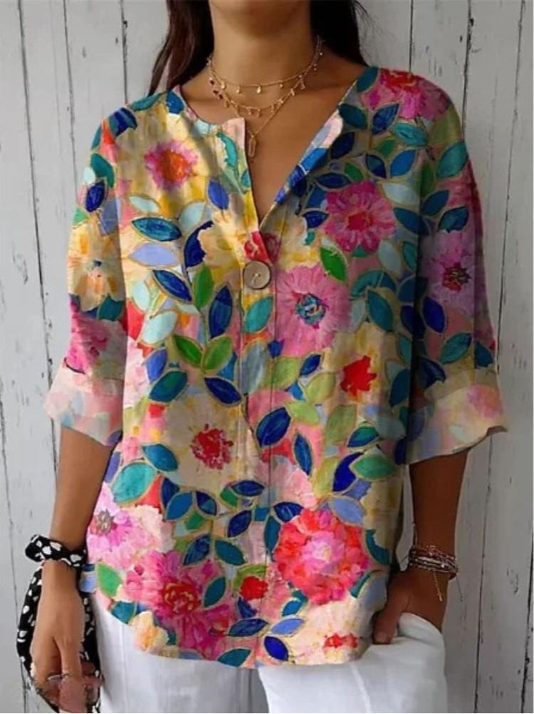 Arlene | Elegant Floral Print Blouse