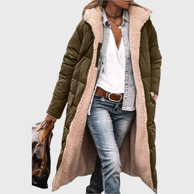 Lena – Palton de Damă Elegant Lung Reversibil