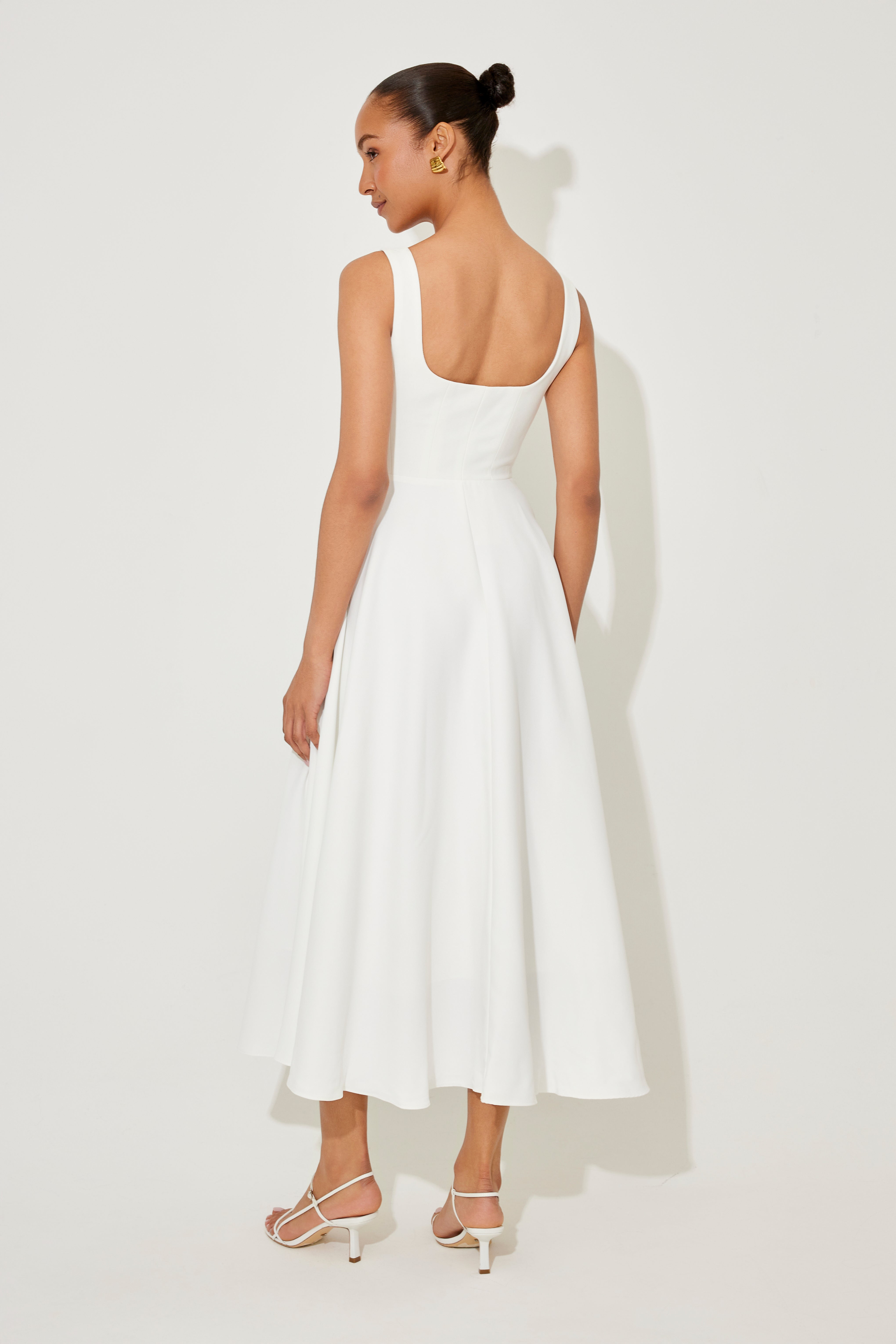 Amelia – Rochie Midi Fluidă de Damă Elegantă
