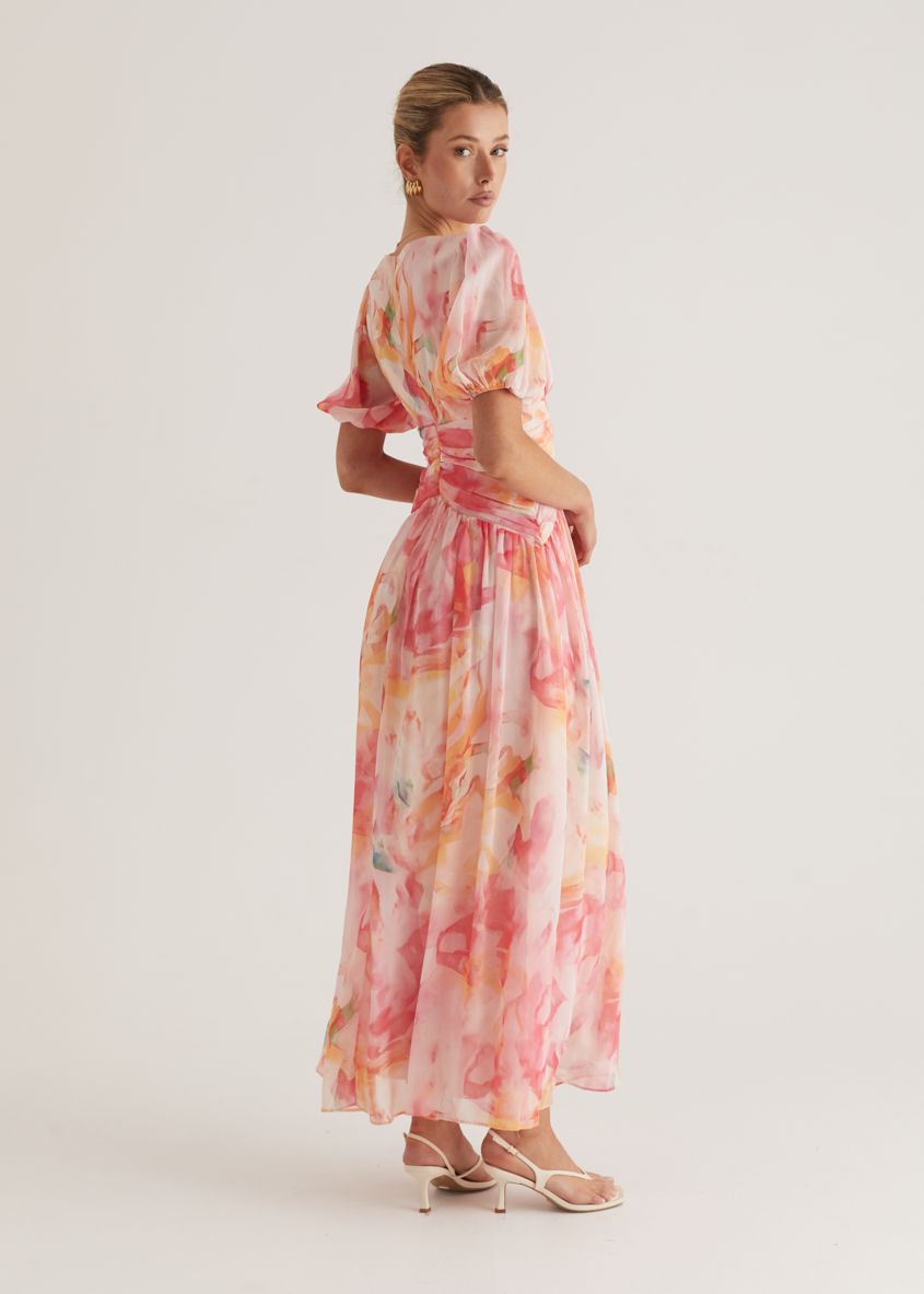 Isla – Rochie Maxi de Damă Romantică din Chiffon Ușor