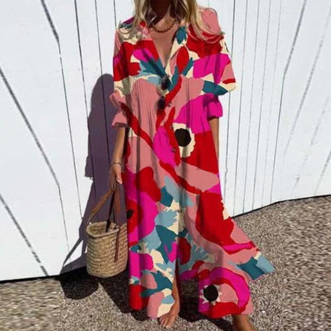Verone – Rochie de Damă Maxi Florală Îndrăzneață