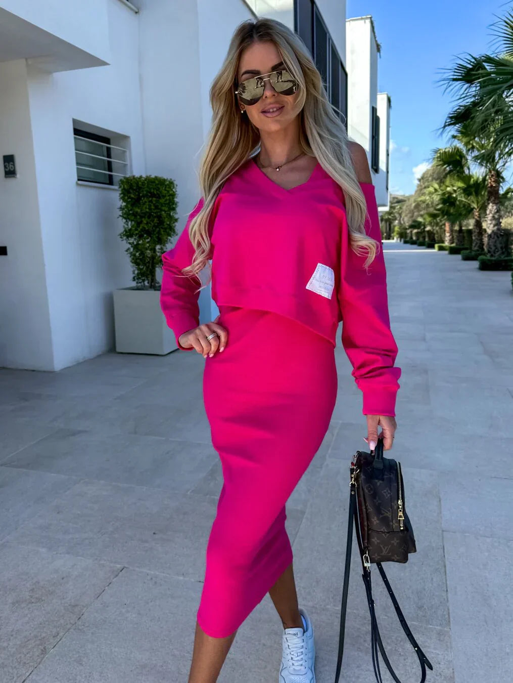Lana - Set casual cu hanorac și rochie