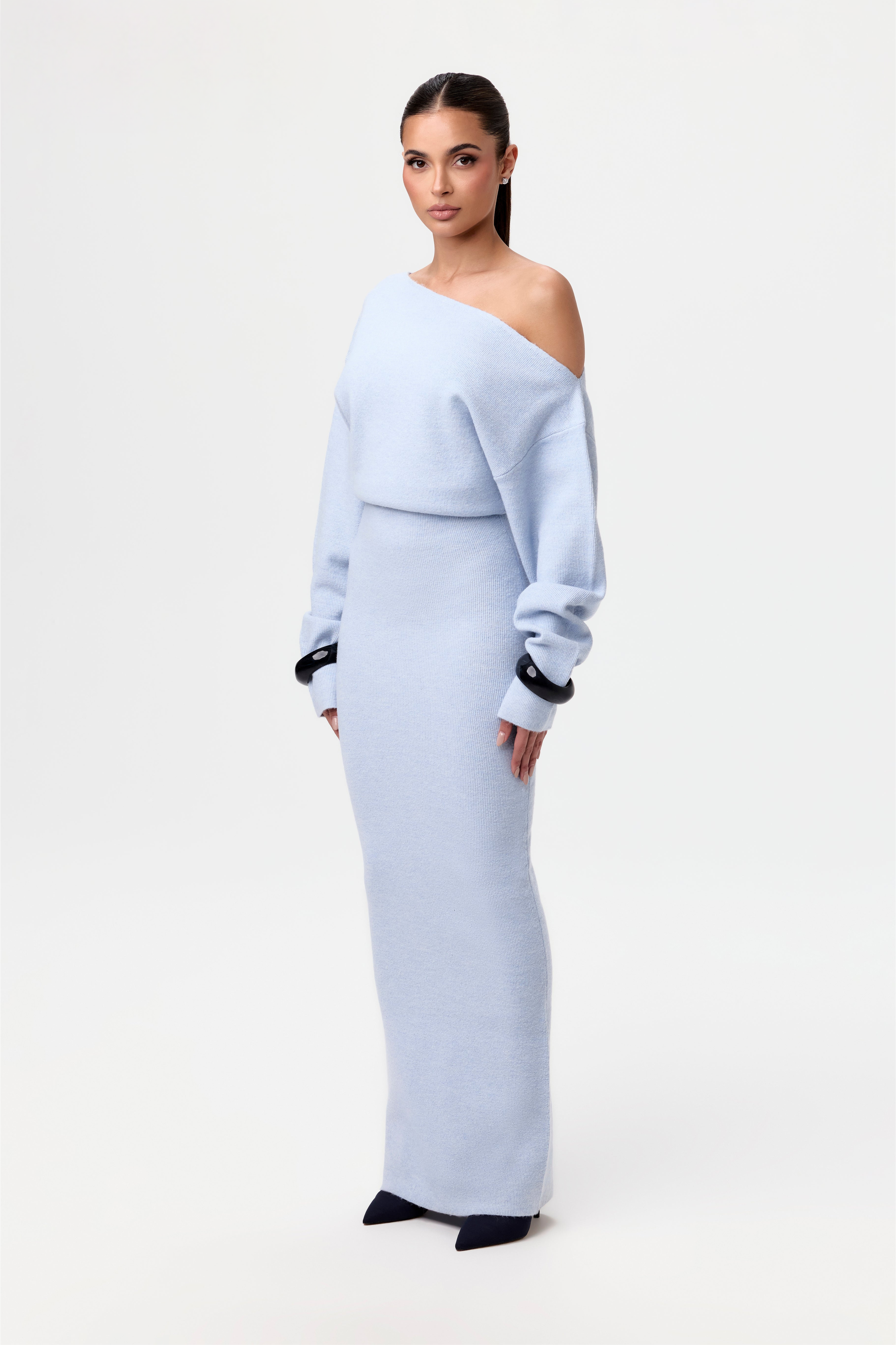 Rosalie – Rochie Maxi Fără Bretele Tricot Elegantă de Damă