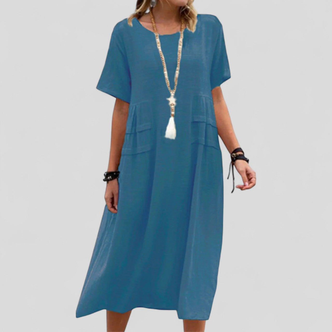 Maliyah™ | Rochie midi lejeră cu buzunare